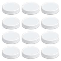 12 vnt. Plati burna Mason stiklainio dangtelis 86 mm/70 mm Baltas plastikas Sandarus Storas Sandarinimo dangtelis Konservavimui Šaldiklio laikymui 70mm white
