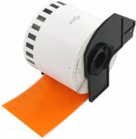 Lipni juostelė Brother DK-22205, juodas spaudas, oranžinis fonas, 62 mm x 30,48 m