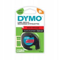 Plastikinė etiketė DYMO LetraTag, 12 mm x 4 m, raudona