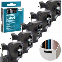 Lipni juostelė DYMO D1-45021, 12 mm, juoda ant balto, 5 vnt.