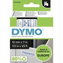 Lipni juostelė Dymo 45014, 12 mm, balta su mėlynu užrašu