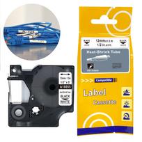 Termo susitraukianti juostelė DYMO RHINO 12 mm x 1,5 m balta 18055