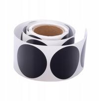 Lipnios juodos apvalios etiketės stiklainiams, 47 mm, 100 vnt.