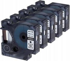 Lipni juostelė DYMO D1 40913, 9 mm, balta su juodu tekstu, 5 vnt.