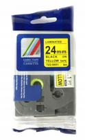 Lipni juosta Brother TZ-S651 / TZE-S651, 24 mm, geltona, laminuota