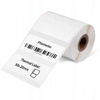 Lipnios etiketės 50x20 mm, baltos, Phomemo M110/M122/M220/M221, termiškai spausdinamos