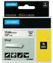 Lipni vinilo juostelė DYMO RHINO D1, 12 mm x 5,5 m, juoda ant baltos, S0718600