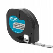 Etiketė Dymo Letratag 12 mm, metalizuota sidabrinė