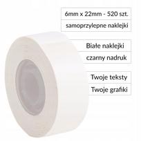 Termo etiketės Phomemo, baltos, D30S, 6x22 mm, 520 vnt.