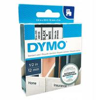 Lipni juostelė DYMO D1 45013S, 12 mm, balta su juodu tekstu, originali