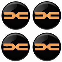 4 vnt. 56 mm automobilio emblemos aliuminio ratlankio centrinės dalies lipdukai Aksesuarai Dacia Bigster Spring Duster Sandero Jogger Dokker Lodgy orange