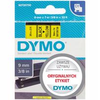 Lipni juostelė DYMO D1 40918, 9 mm x 7 m, juoda ant geltonos