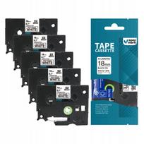 Lipnios juostelės rinkinys Brother P-Touch TZe-241/ AZe-241, 18 mm x 8 m, balta, 5 vnt.
