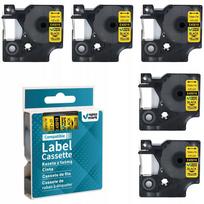 Specmark juosta DYMO D1 45018, 12 mm x 7 m, geltona juoda, 5 vnt.