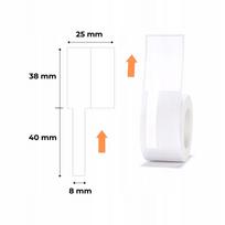 Lipdukai laidams NIIMBOT, balti, 25x78 mm, 100 vnt., tinka B1, B21, B3S