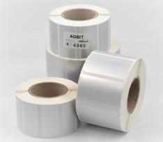 Sidabrinės PET folijos etiketės 40x20 mm, 1000 vnt.