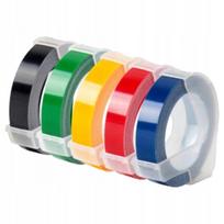 3D juostelės DYMO Omega S0717930 etikečių spausdintuvui, 9 mm, 5 vnt., įvairių spalvų
