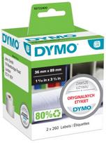 Popierinės adresų etiketės DYMO LW siuntiniams, 36x89 mm, 520 vnt., baltos