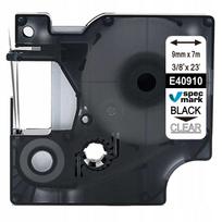 Lipni juostelė DYMO D1 40910, 9 mm x 7 m, permatoma su juodu tekstu