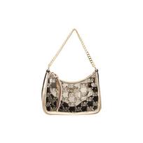 MICHAEL KORS Empire Logo Printed Chain Handle Smooth Leather Shoulder Bag Women's Gold auksas