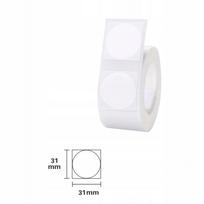 Apvalios lipnios etiketės NIIMBOT, baltos, 31x31 mm, 210 vnt., tinka B1, B21/B21 Pro