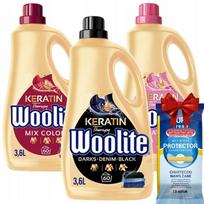 Skystas skalbiklis juodiems ir švelniems drabužiams Woolite, 3 x 3,6 l + dovana