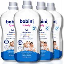 Skalbimo gelis Bobini Family, baltiems ir spalvotiems drabužiams, hipoalerginis, 4 × 1,8 l, 144 skalbimo