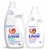 Hipoalerginis skalbinių minkštiklis Lovela 2 l + Lovela dėmių valiklis 1 l