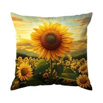 Saulėgrąžų Laukai Pagalvėlės Užvalkalas Spausdintas Poliesteris 45X45Cm Dekoratyvinis Sofa Pagalvės Užvalkalas Namų Dekoras Peach skin 18*18(CM)-1Pcs