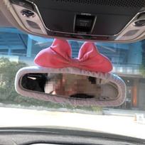 Mielas automobilio galinio vaizdo veidrodėlio dangtelis, pliušinis galinio vaizdo veidrodėlio dangtelis, naujas animacinis galinio vaizdo veidrodėlio dangtelis 02 black