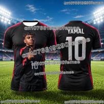 Lamine Yamal gerbėjų leidimo commemorative futbolo marškinėliai vaikams Greitai džiūstantys prakaitą sugeriantys futbolo marškinėliai sportui ir lauko veiklai M gray