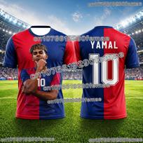 Lamine Yamal gerbėjų leidimo commemorative futbolo marškinėliai vaikams Greitai džiūstantys prakaitą sugeriantys futbolo marškinėliai sportui ir lauko veiklai 2XL blue