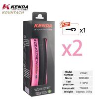 Kenda K1092 Naujos plento dviračio padangos atsparios pradūrimams ir slydimui Itin lengvos Sulankstomos 700x28c Kountach Elite Rožinė šoninė dalis 2pcs