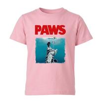 Paws Jaws Cat Fun Pet Lover Unisex Kids T Shirt Funshirt Funny Kitten Tee Gift 4XL blue