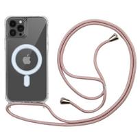 Kryžinė juostelė Magnetinis dėklas iPhone 17 Air 16 16E 15 14 Plus 13 12 Pro Max 11 Telefonams Magsafe Kietas PC Skaidrus galinis dangtelis iPhone 14 Pro Max rožinio aukso spalvos