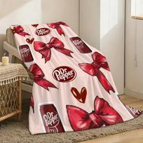 Unique Dr. Pepper Throw Lightweight 240g Flannel Blanket Soft Skin-friendly for Summer Cooling Size: 75*100cm, Weight: 230 GSM