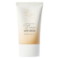 BOM Foundation-Free Tone Cover Sun Cream SPF50+ PA++++, 50ml, 1 pcs white