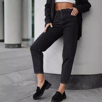 Women Autumn New High Waist Straight‑Leg Jeans Classic Washed Denim Pants Casual Ankle‑Length Full Fit Trousers With Practical Side Pockets XXL juoda