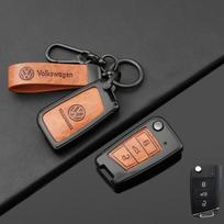 Automobilio nuotolinio valdymo pultelio dėklas apsauginis apvalkalas VW Volkswagen Golf 7 MK7 Tiguan MK2 T-roc T-cross automobiliui, raktų pakabuko aksesuarai black