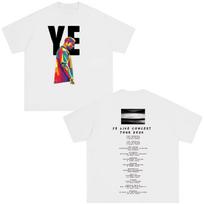 Rapper Kanye West Tour 2026 Print Tshirt Unisex Cotton Vintage Tshirt Short Sleeve Casual Oversized Unisex Streetwear Trendy 4XL black
