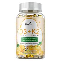 D3+K2 Vitamin D3 K2 Capsules 120 Count 5000 IU 200 MCG — Bone Health, Calcium Metabolism, Immune Support 120*1