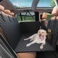 Ypač didelis vandeniui atsparus tvirtas automobilio sėdynės užvalkalas šunims, galinės sėdynės pagalvėlė su laikymo kišenėmis Rectagonal Black Mesh Pocket black