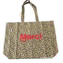 Galima įsigyti Merci Leopardinio Rašto Džinsinio Dryžuoto Pirkinių Krepšio - Didelės Talpos, Nešiojamas Ant Peties arba Rankoje, 4 Spalvos Stripe Blue; 45*10*35*10; Thick Canvas Bag beige