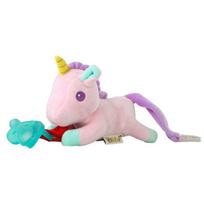 Švelnus ir raminantis kūdikio vienaragio čiulptukas-žaislas su nuimamu klipsu Pink Unicorn No Pacifier