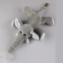 Švelnus ir raminantis kūdikio vienaragio čiulptukas-žaislas su nuimamu klipsu Elephant No Pacifier gray