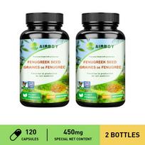 Pure natural fenugreek seed extract capsules, 1130mg per capsule, gentle and nourishing, suitable for both men and women. 120*2