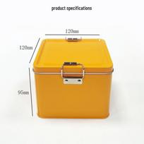 Rectangular Tinplate Food-Grade Storage Box for Pineapple Pastry and Cookies yellow