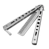 Salon Stainless Steel Practice Comb Practice Knife (Uncut) Butterfly Comb juoda