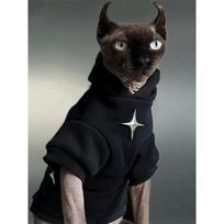 Šiltas žiemos katės gobtuvas Ragdoll Devon Rex Sphynx Britų trumpaplaukis - Storas augintinio megztinis su fliso pamušalu M 5-8 lbs