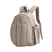 Quilted Tennis Backpack SoftShell Shoe Compartment Bag Padded Shoulder Straps Pink